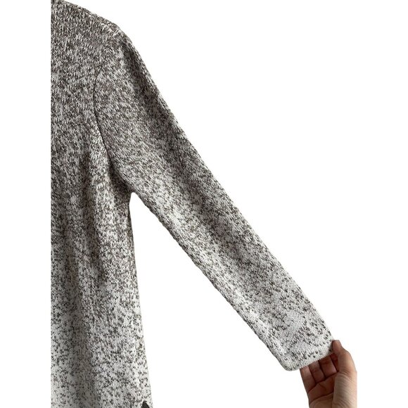 J. Jill Mock Neck Marled Green White Pullover Tunic Sweater Cotton Blend Size Me - Picture 8 of 10